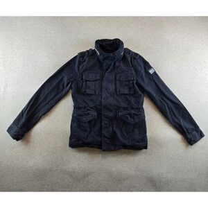 Superdry Rookie Jacket‎ Womens Size 4 Black Sherpa Lined Military Field Utility